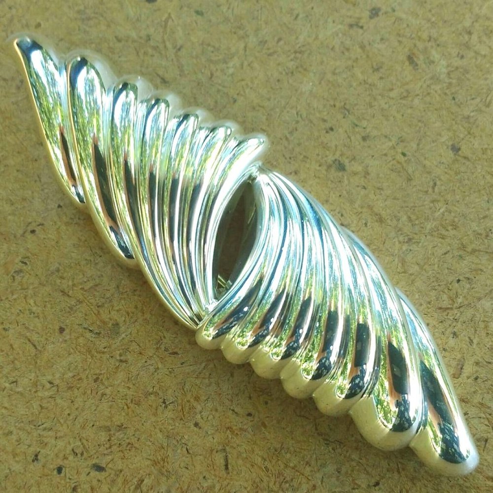 Christian Dior Sterling Silver Modernist Brooch